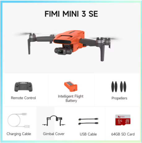 Dron FIMI MINI 3 SE Gimbal de 3 ejes 4K 30fps 9km rango 245g Dron FIMI MINI 3 SE Gimbal de 3 ejes 4K 30fps 9km rango 245g